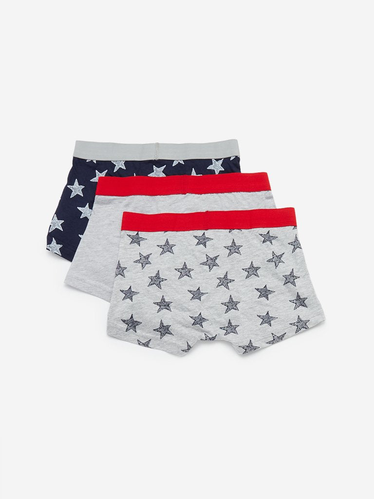 Y&F Kids Grey Boy Shorts Pack Of Three