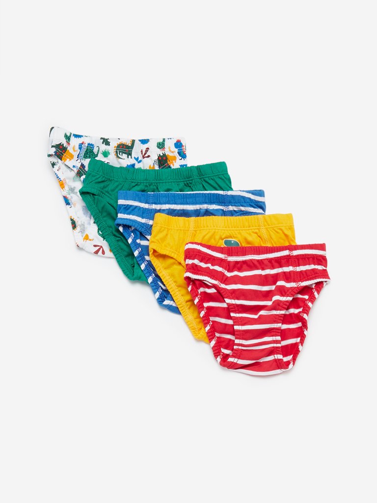 HOP Kids Multicolour Boys Briefs Pack Of Five