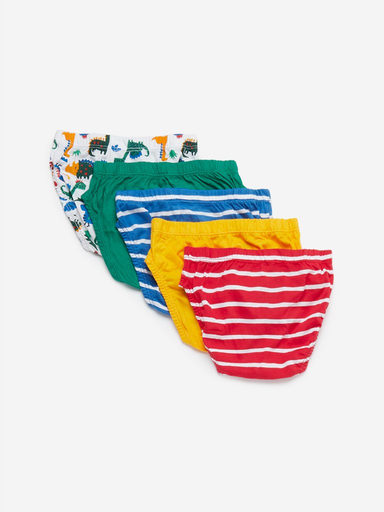 HOP Kids Multicolour Boys Briefs Pack Of Five
