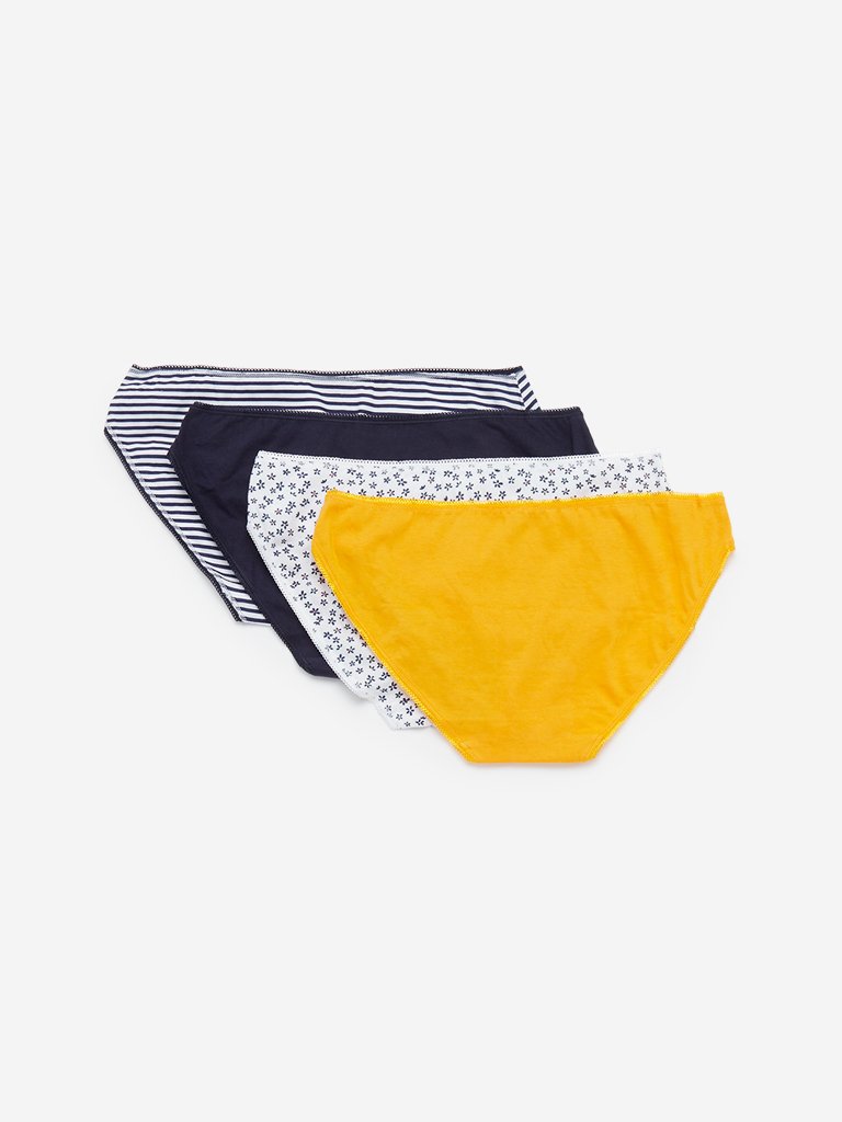 Wunderlove Yellow Bikini Briefs Set of Four