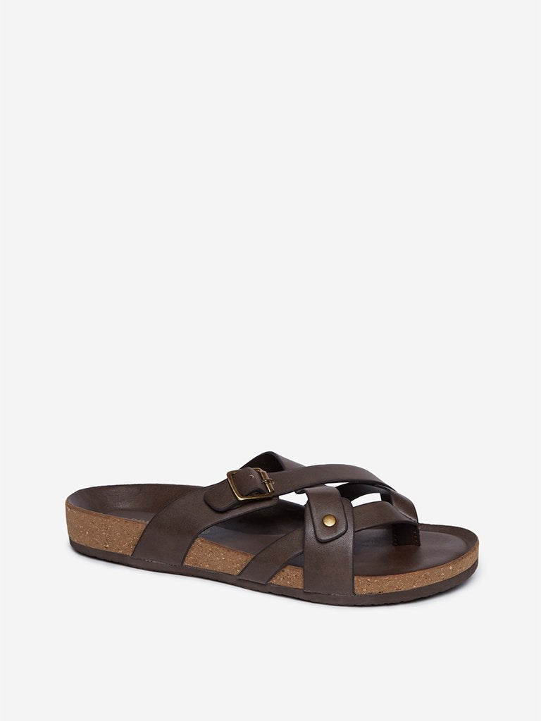 SOLEPLAY Dark Brown Strapped Sandals