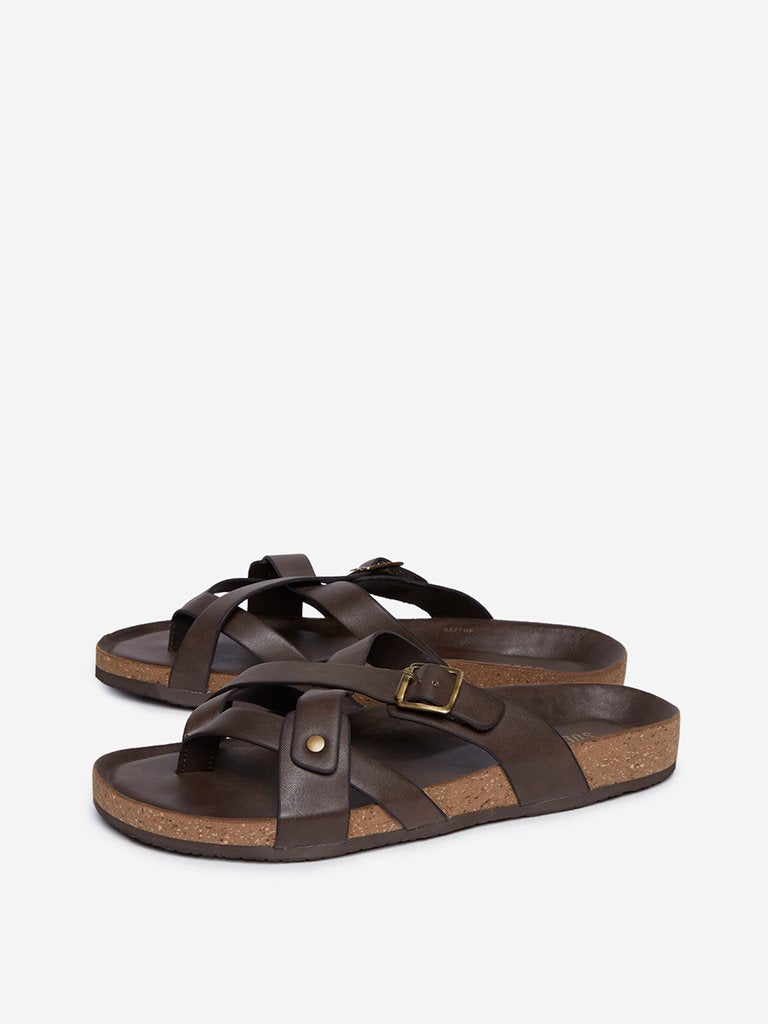 SOLEPLAY Dark Brown Strapped Sandals