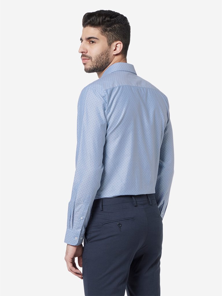 WES Formals Light Blue Relaxed Fit Shirt