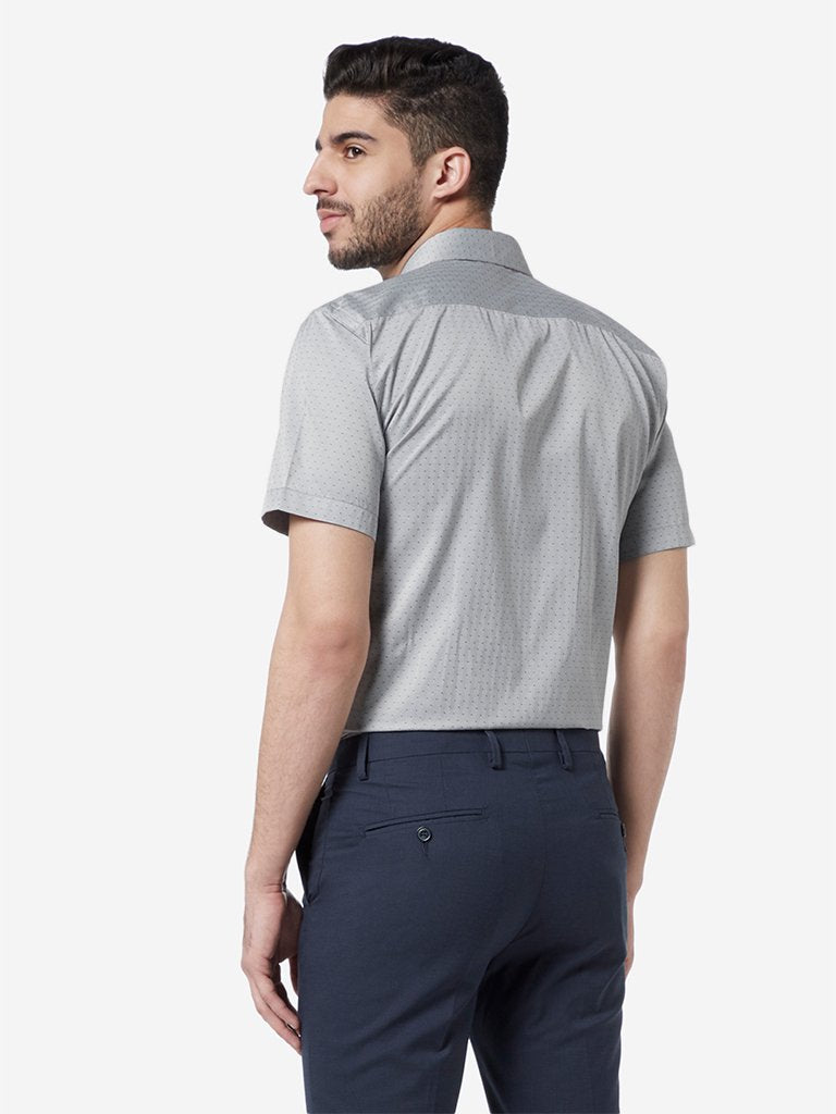 WES Formals Light Grey Relaxed Fit Shirt