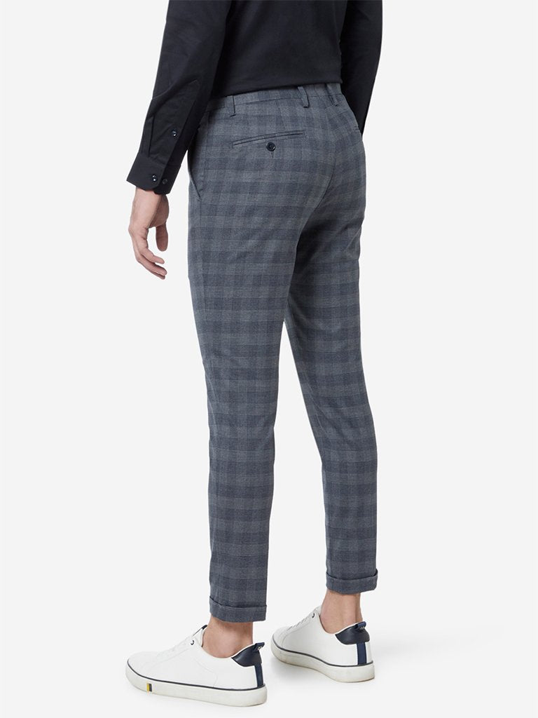 WES Formals Dark Grey Carrot Fit Crop Trousers