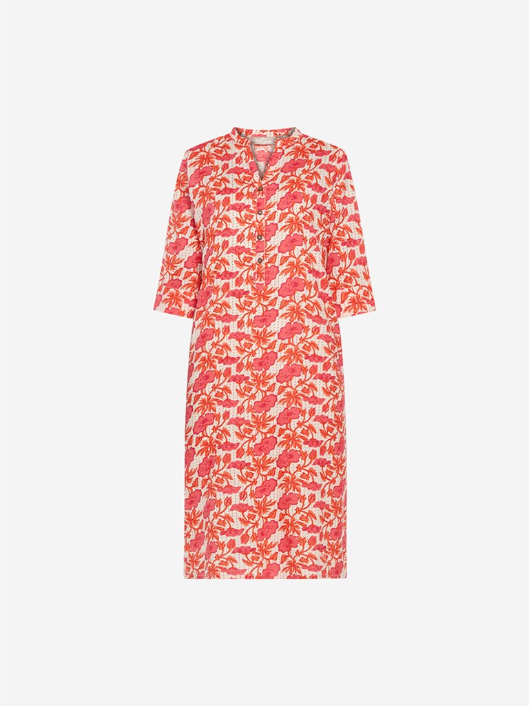 Utsa Coral Printed Pure-Cotton Straight Kurta