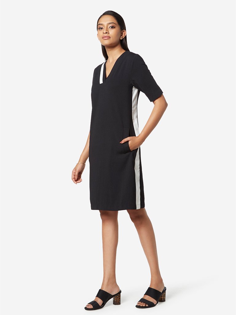 Wardrobe Black V-Neck Tressa Dress