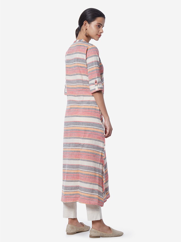 Utsa Multicolour Striped A-Line Kurta