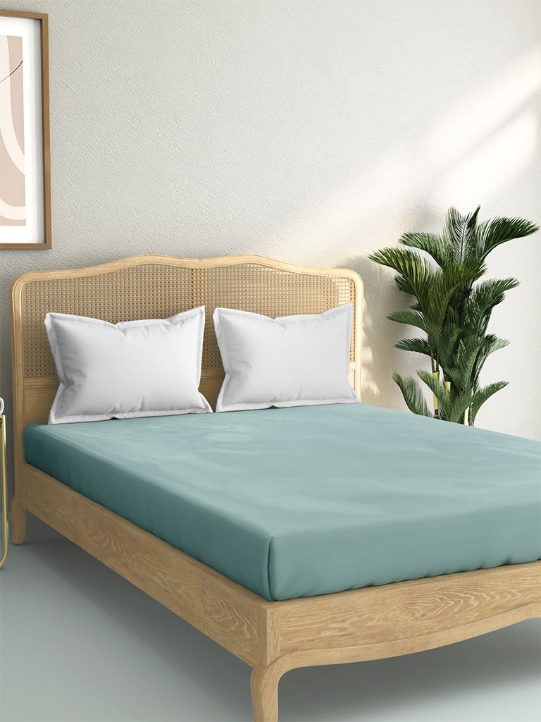 Westside Home Aqua 144 TC King Fitted Bedsheet