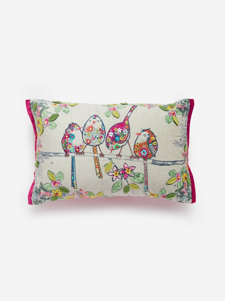 Westside Home Multicolour Bird Pattern Cushion Cover