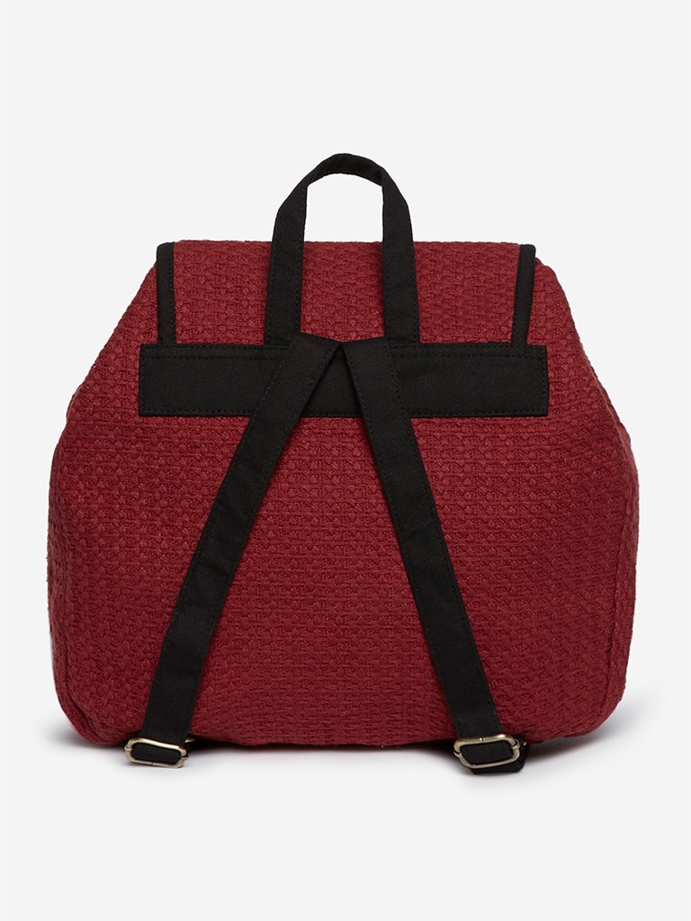 Westside Dark Red Weave Pattern Backpack