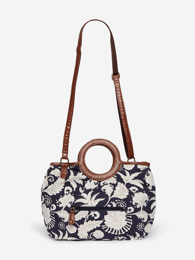 Westside Navy Anokhi Floral Print Sling Bag