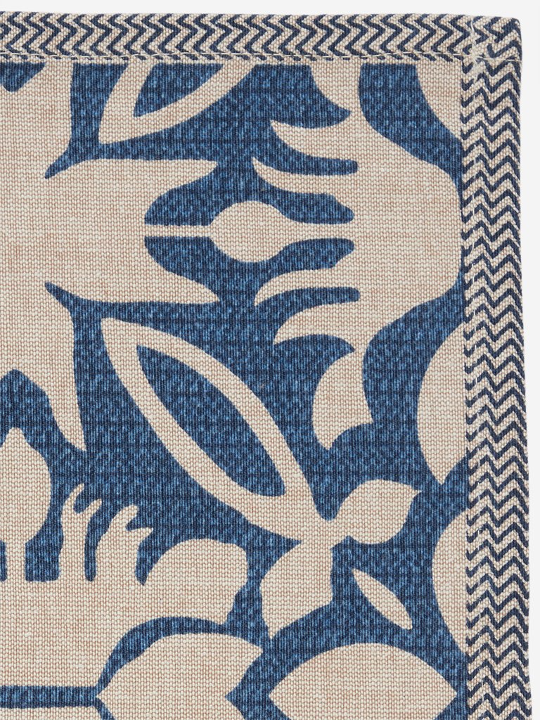 Westside Home Indigo 138TC Floral Print Napkin Set of Six