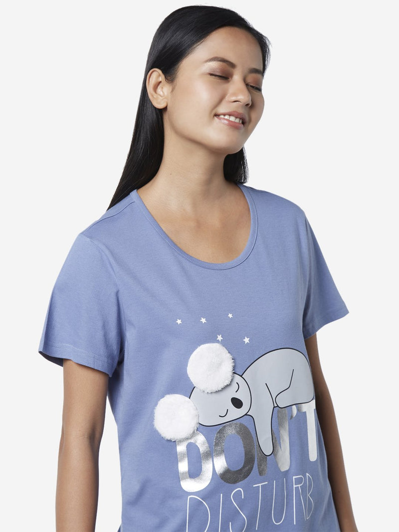 Wunderlove Blue Koala T-Shirt And Capris Set