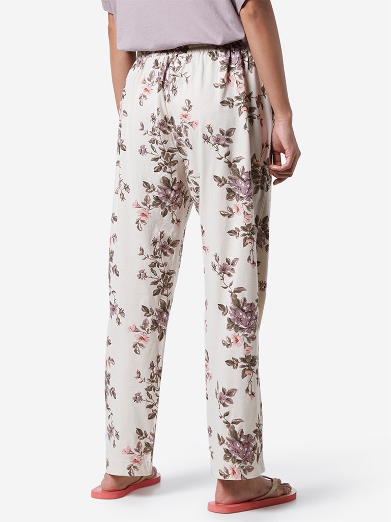 Wunderlove Oat Floral Print Pyjamas