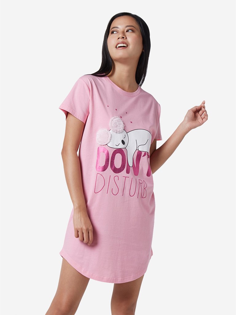 Wunderlove Pink Koala Pattern Nightdress