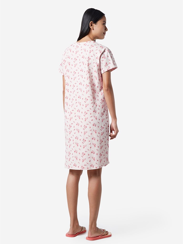Wunderlove Oat Melange Floral Nightdress