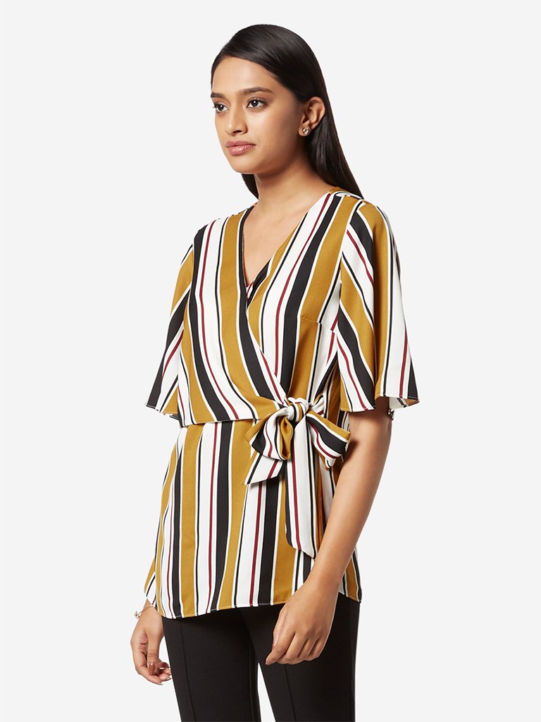 Wardrobe Multicoloured Striped Wrap Top