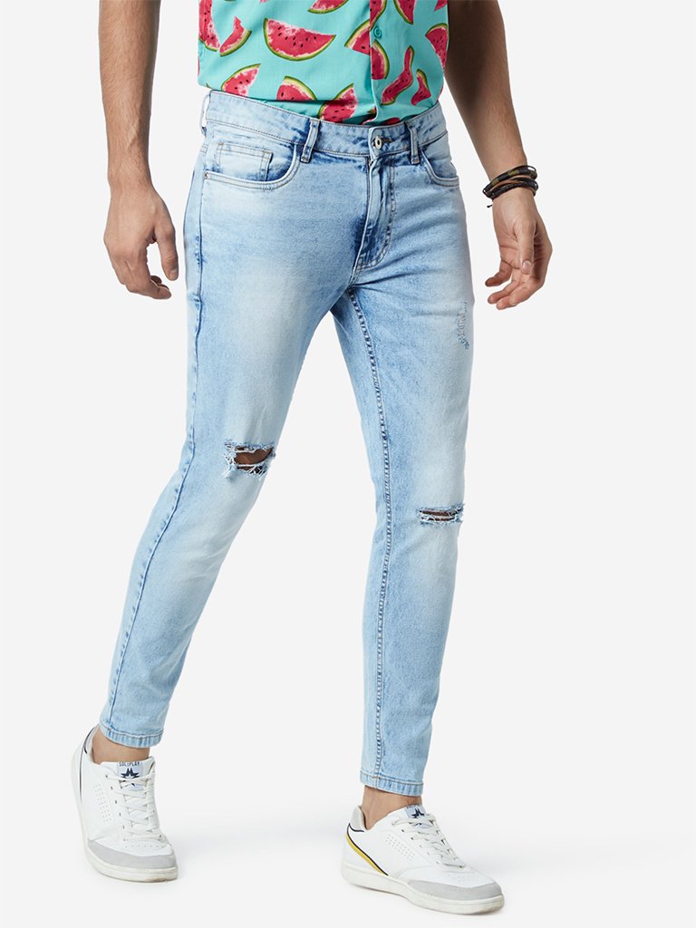 Nuon Blue Rodeo Acid Wash Crop Carrot Fit Jeans