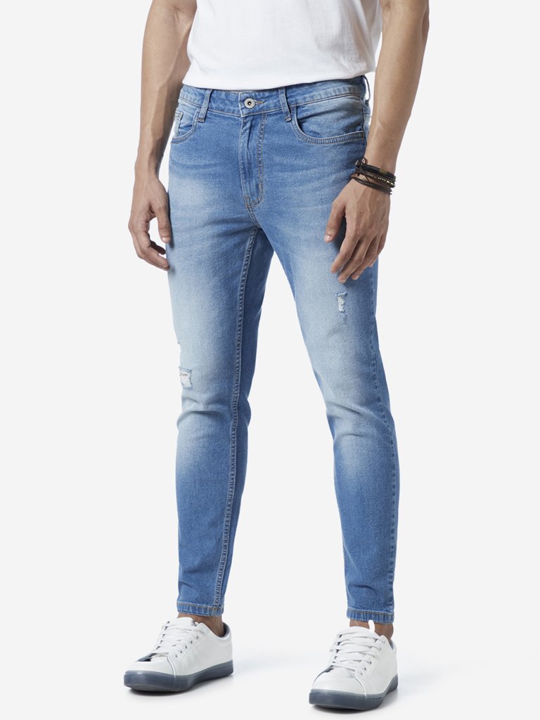Nuon Blue Rodeo Distressed Carrot Fit Jeans