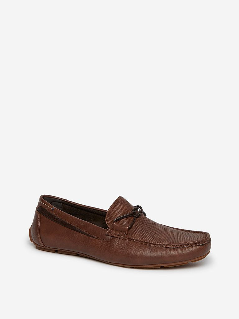 SOLEPLAY Tan Self-Textured Loafers