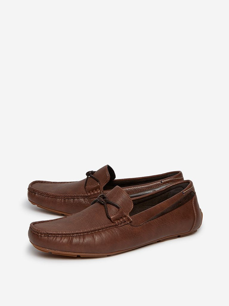 SOLEPLAY Tan Self-Textured Loafers