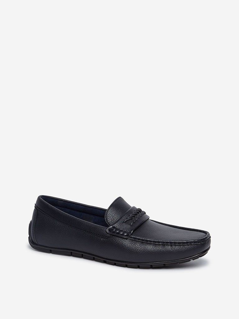 SOLEPLAY Navy Faux Leather Loafers