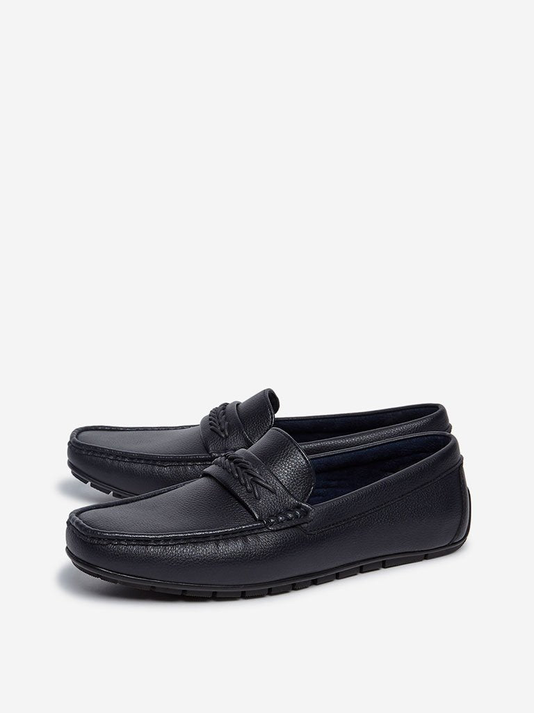 SOLEPLAY Navy Faux Leather Loafers