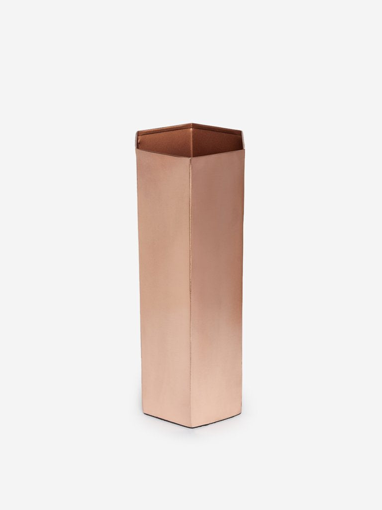Westside Home Rose-Gold Hexagonal Large Vase