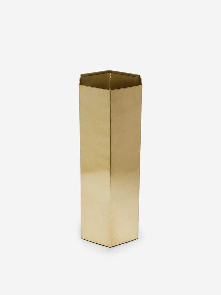 Westside Home Gold Hexagonal Large Vase