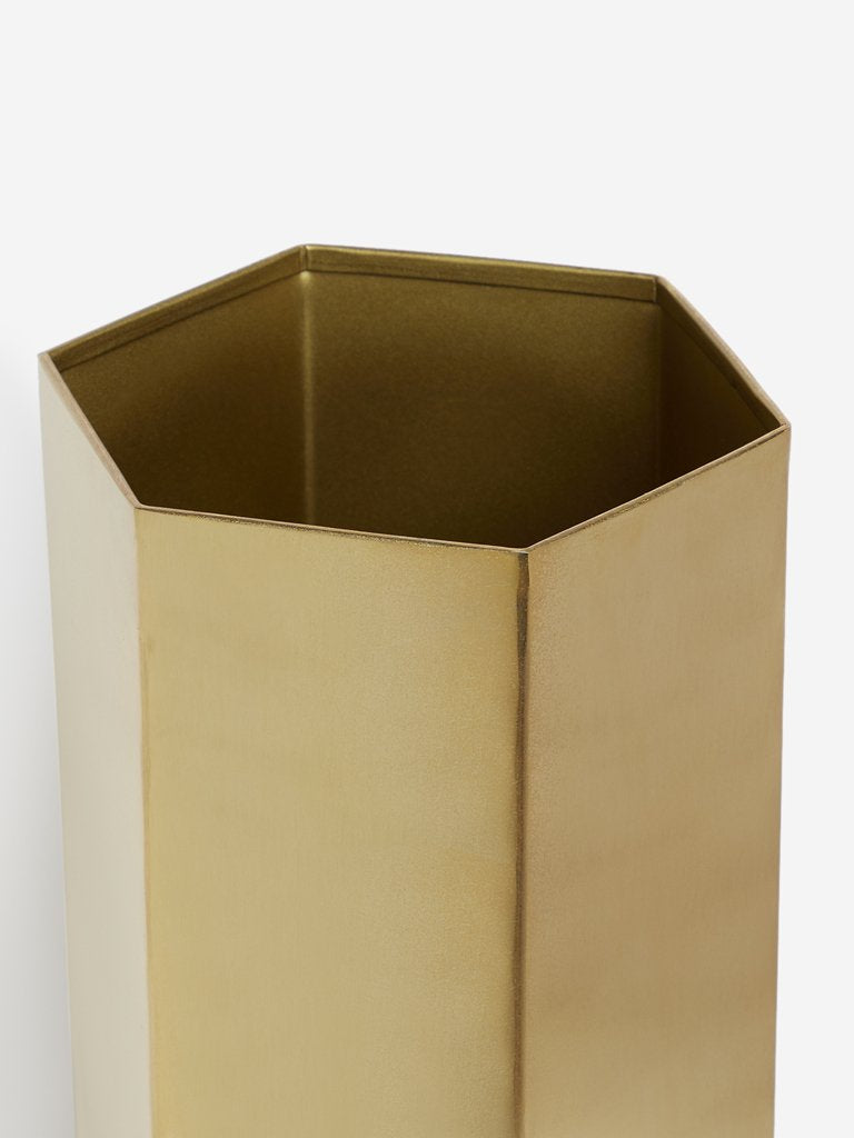 Westside Home Gold Hexagonal Large Vase