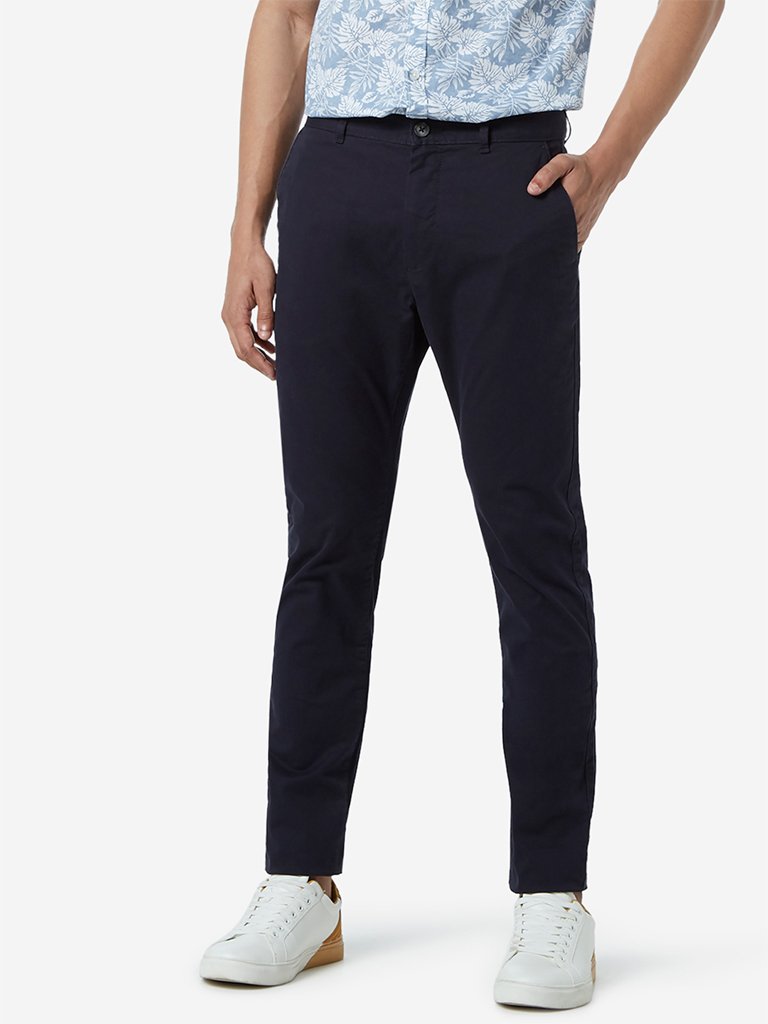 WES Casuals Navy Carrot Fit Chinos