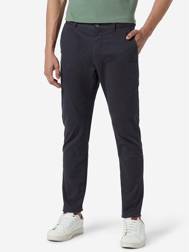 WES Casuals Charcoal Carrot Fit Chinos