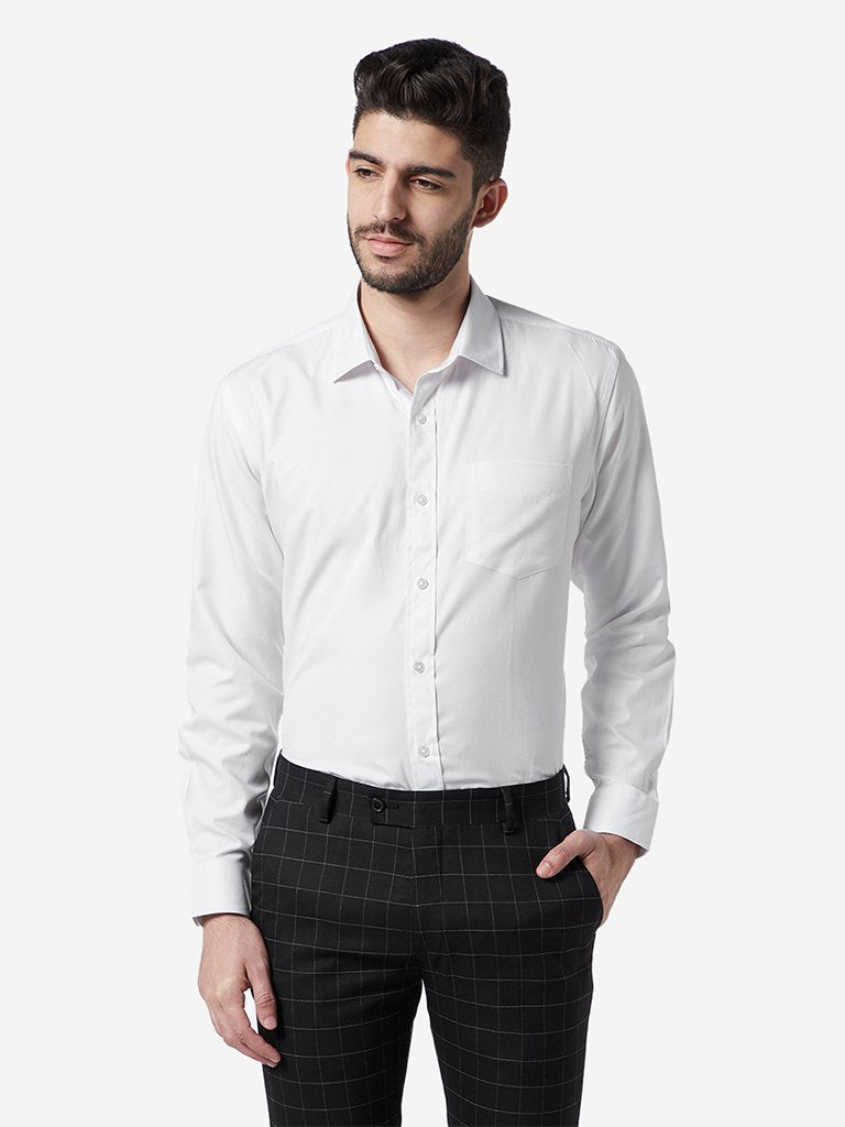 WES Formals White Relaxed Fit Shirt