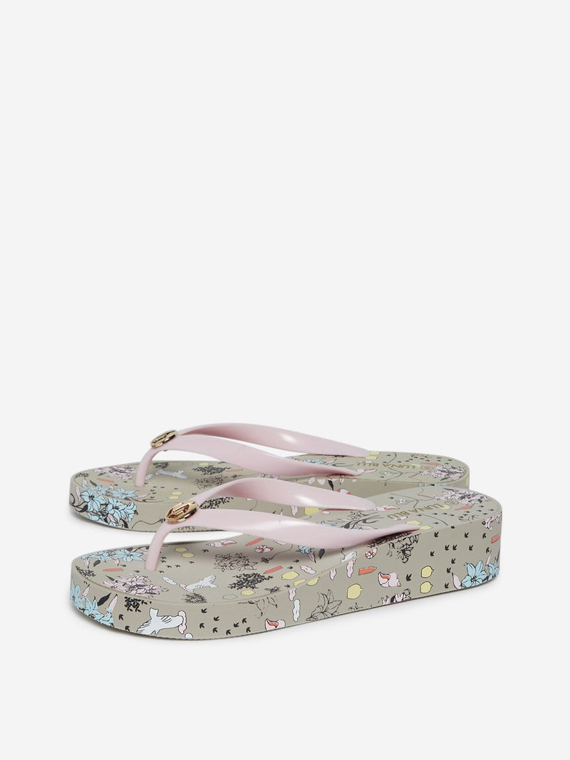 LUNA BLU Multicolour Nature Wedge Flip-Flops