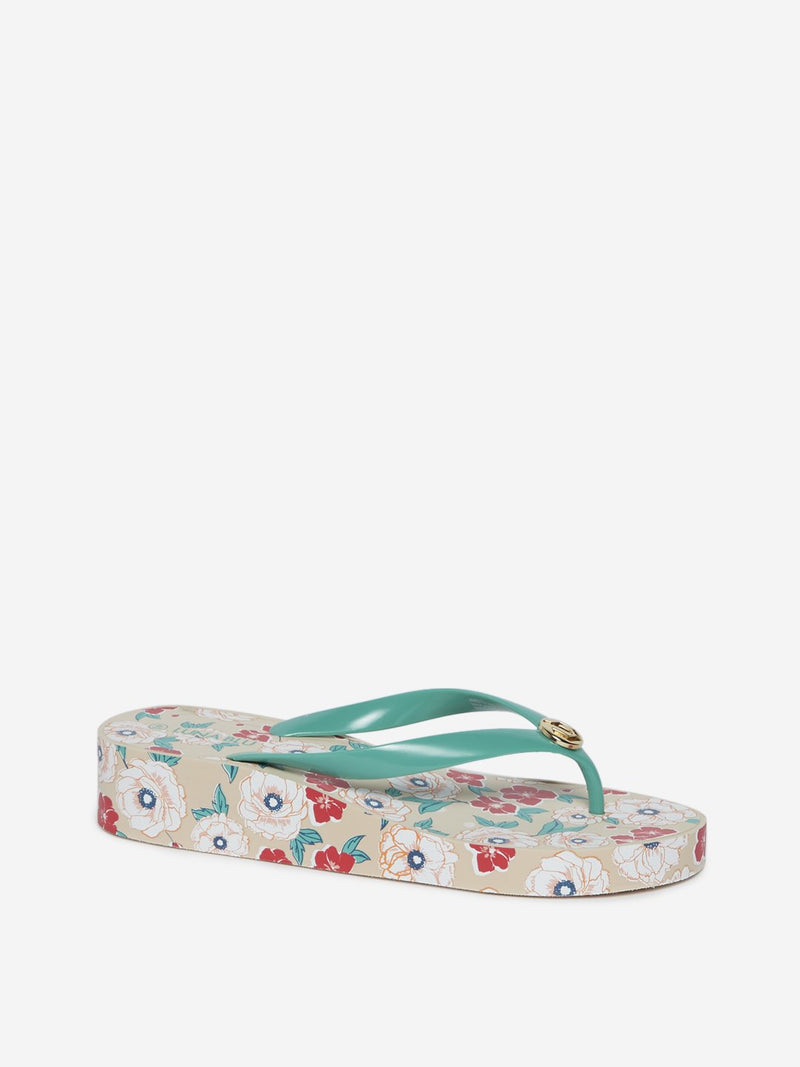 LUNA BLU Multicolour Floral Wedge Flip-Flops