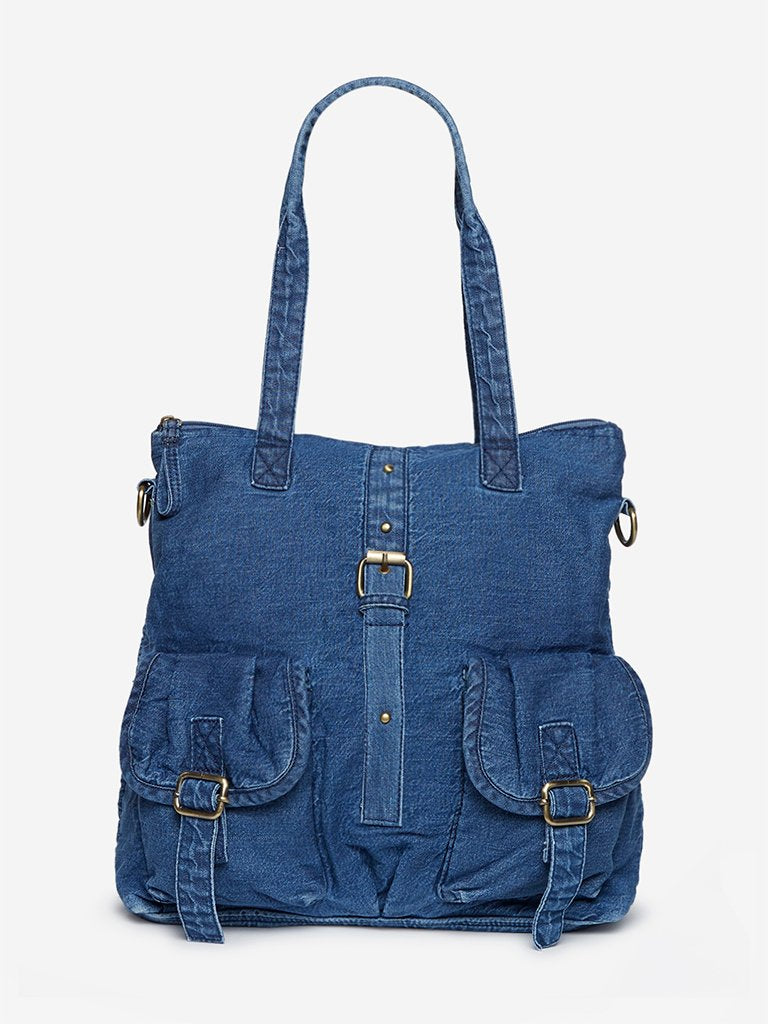 Westside Blue Denim Tote Bag