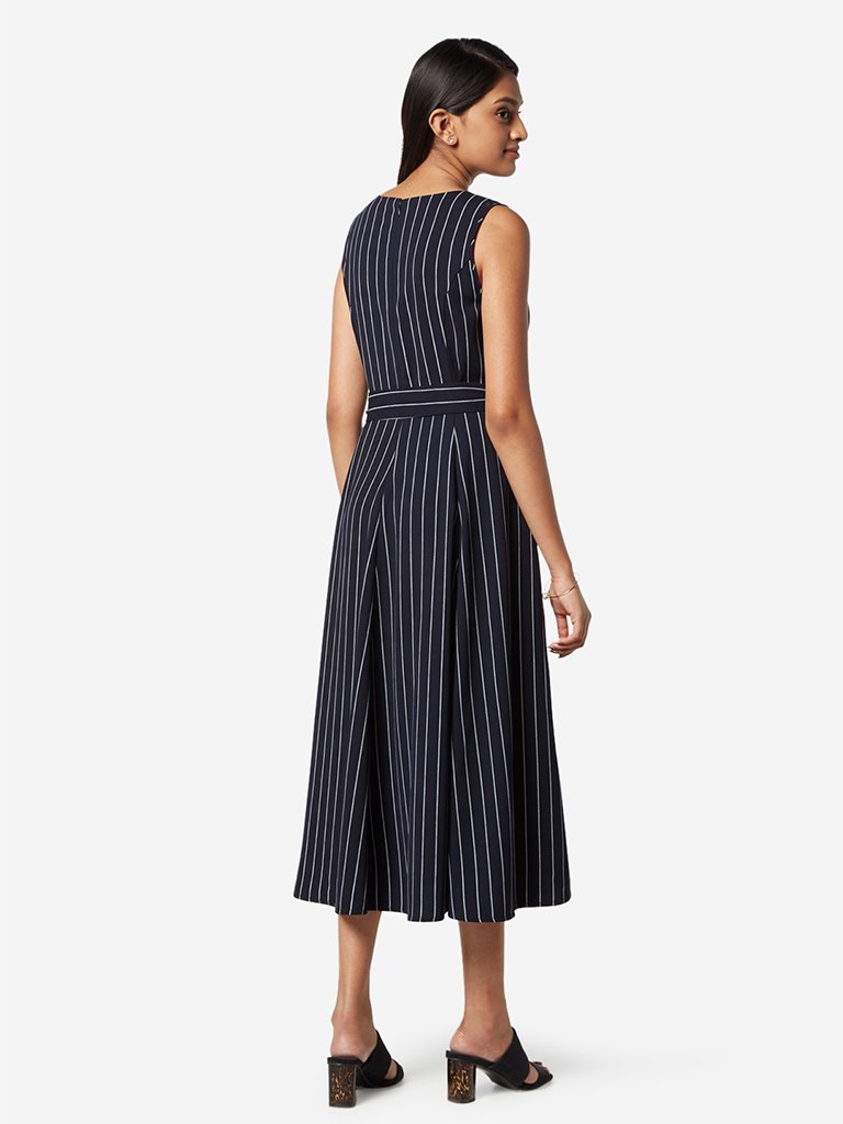 Wardrobe Navy Emmanuel Dress With Belt