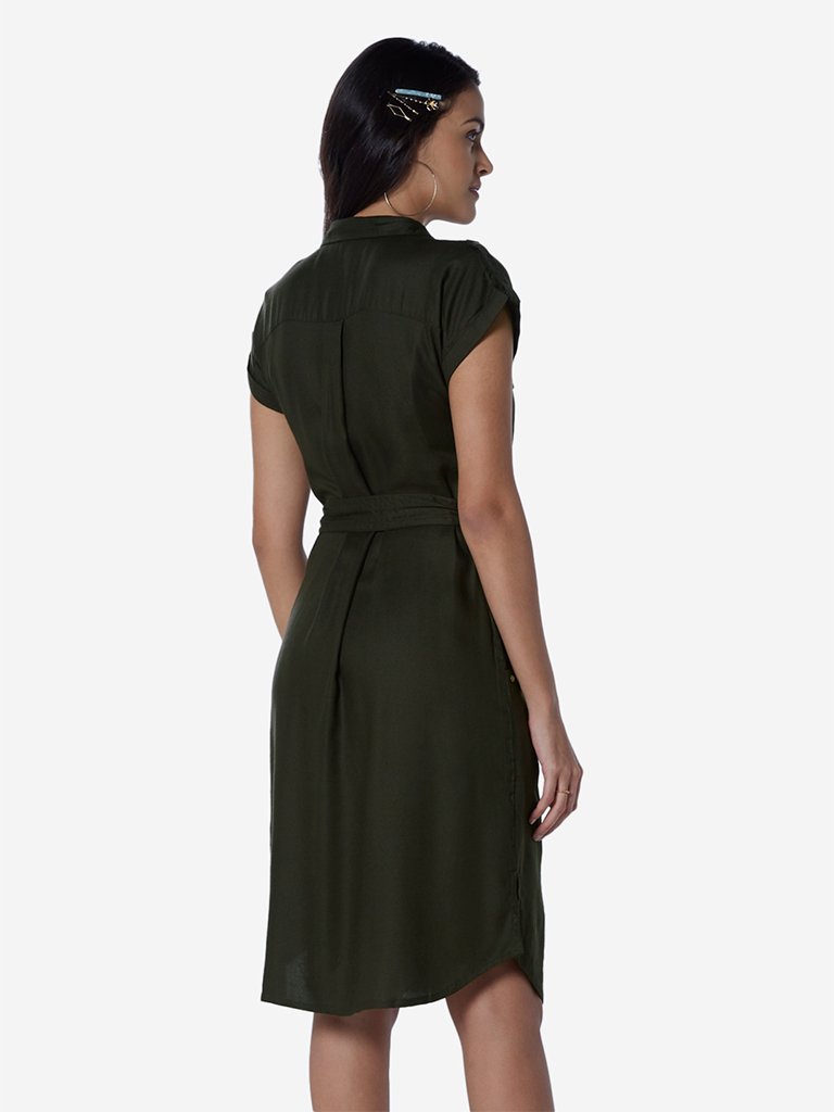 LOV Khaki Shirtdress With Belt