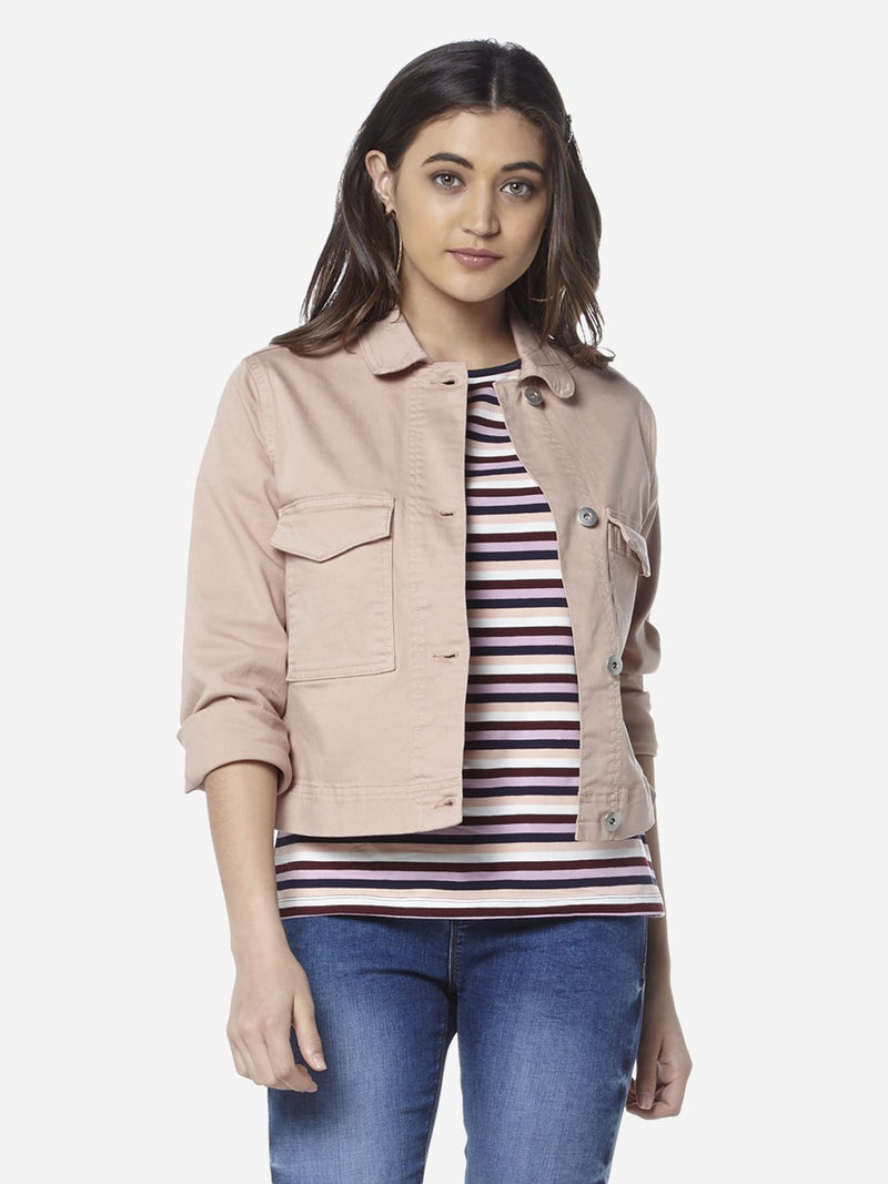 LOV Dull Pink Shanaya Denim Jacket