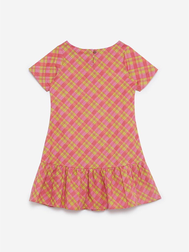 Utsa Kids Multicolour Checked Dress