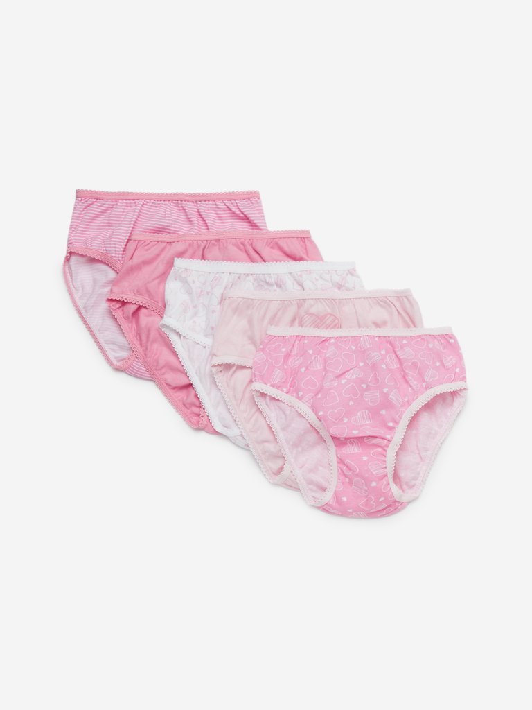 HOP Kids Pink Briefs Pack Of Five