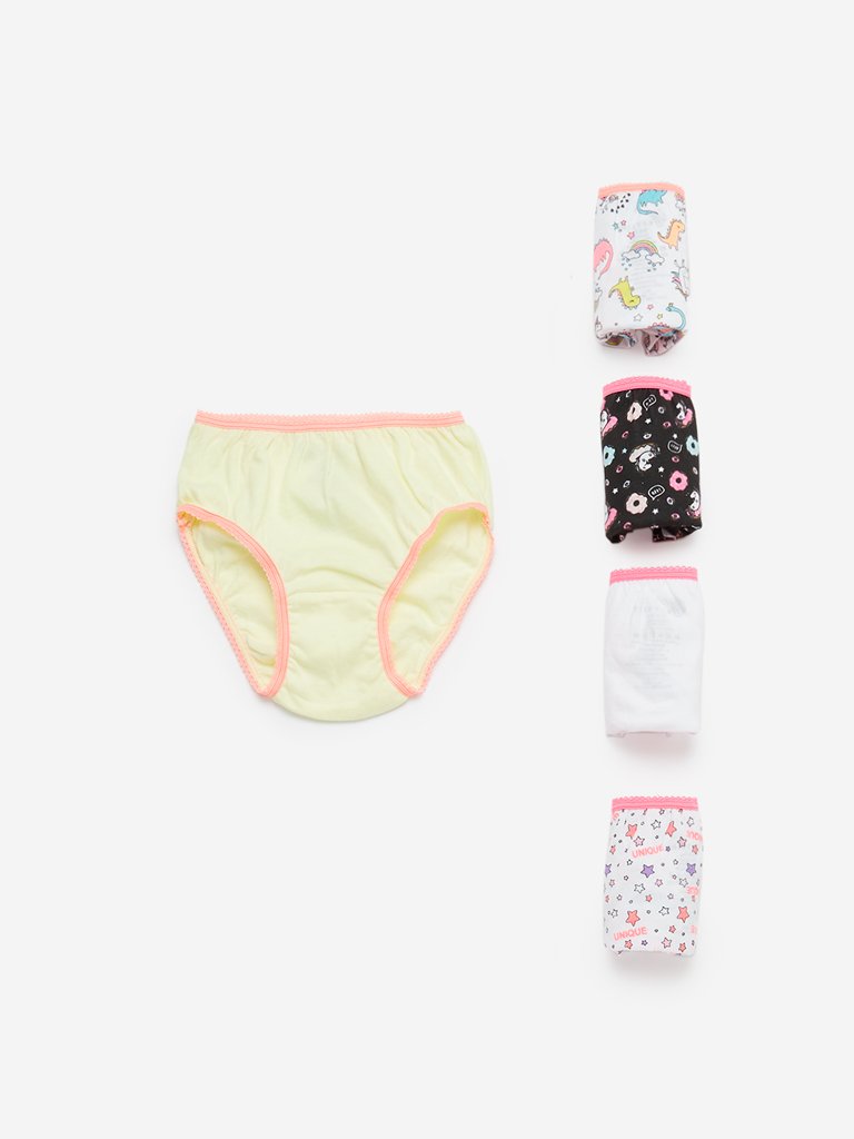 HOP Kids Multicolour Girls Briefs Pack Of Five