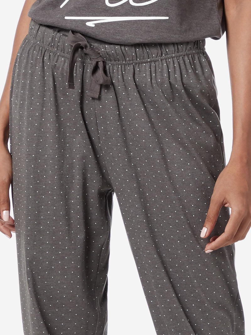 Wunderlove Dark Grey Dot Print Pyjamas