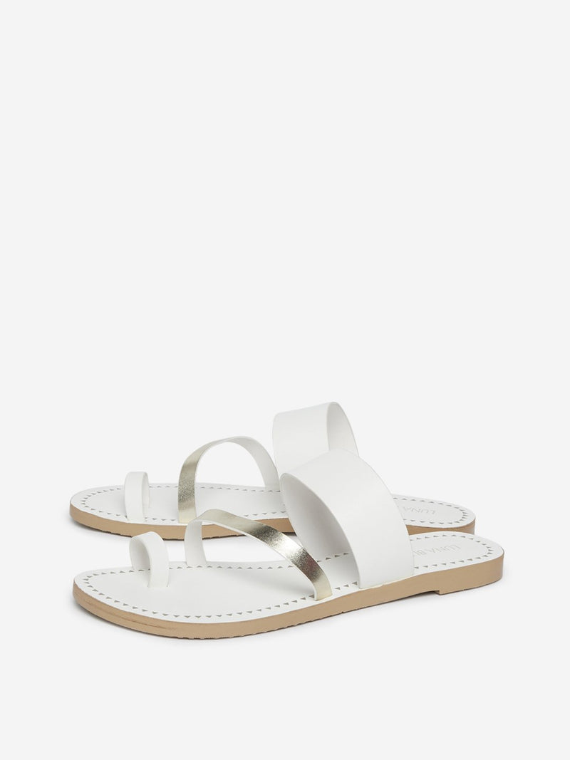 LUNA BLU White Toe-Ring Sandals