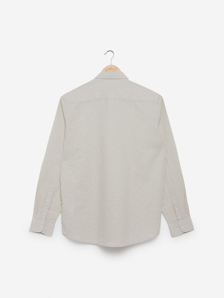 Ascot Oat Relaxed Fit Linen Blend Casual Shirt