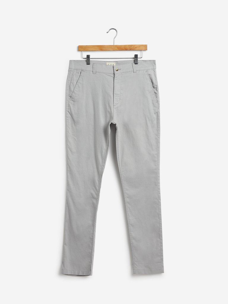 ETA Light Grey Carrot-Fit Chinos
