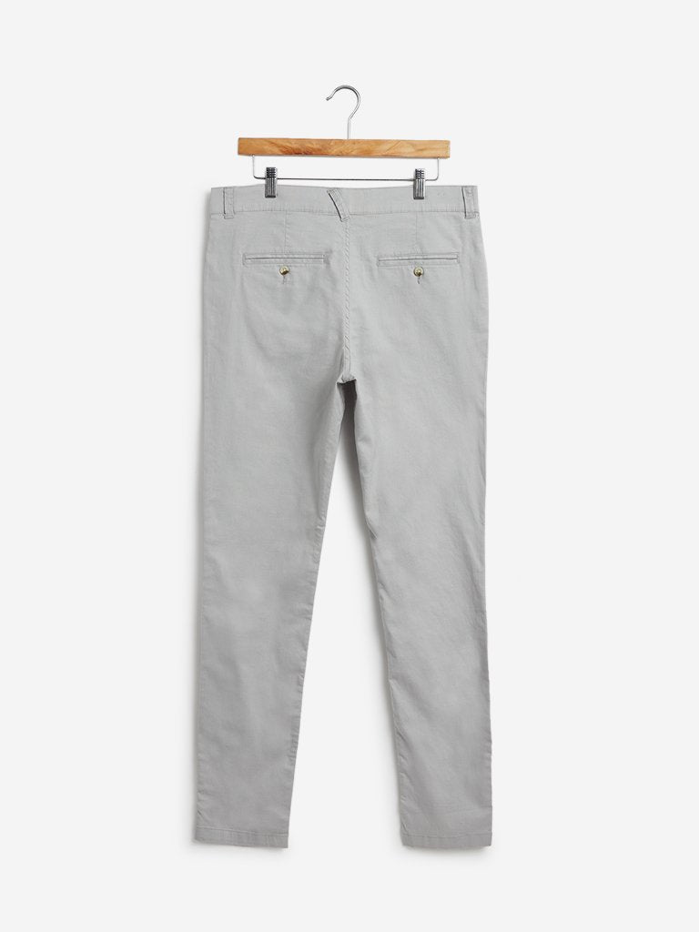 ETA Light Grey Carrot-Fit Chinos