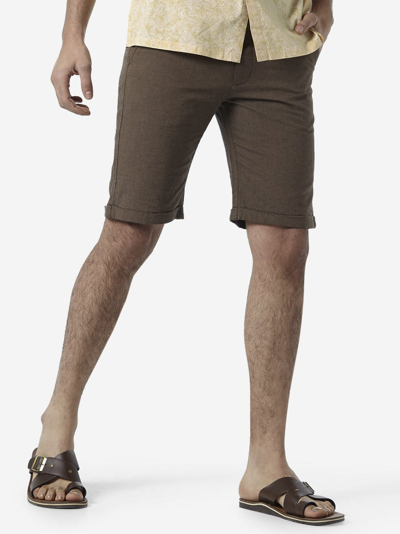 ETA Brown Slim Fit Shorts