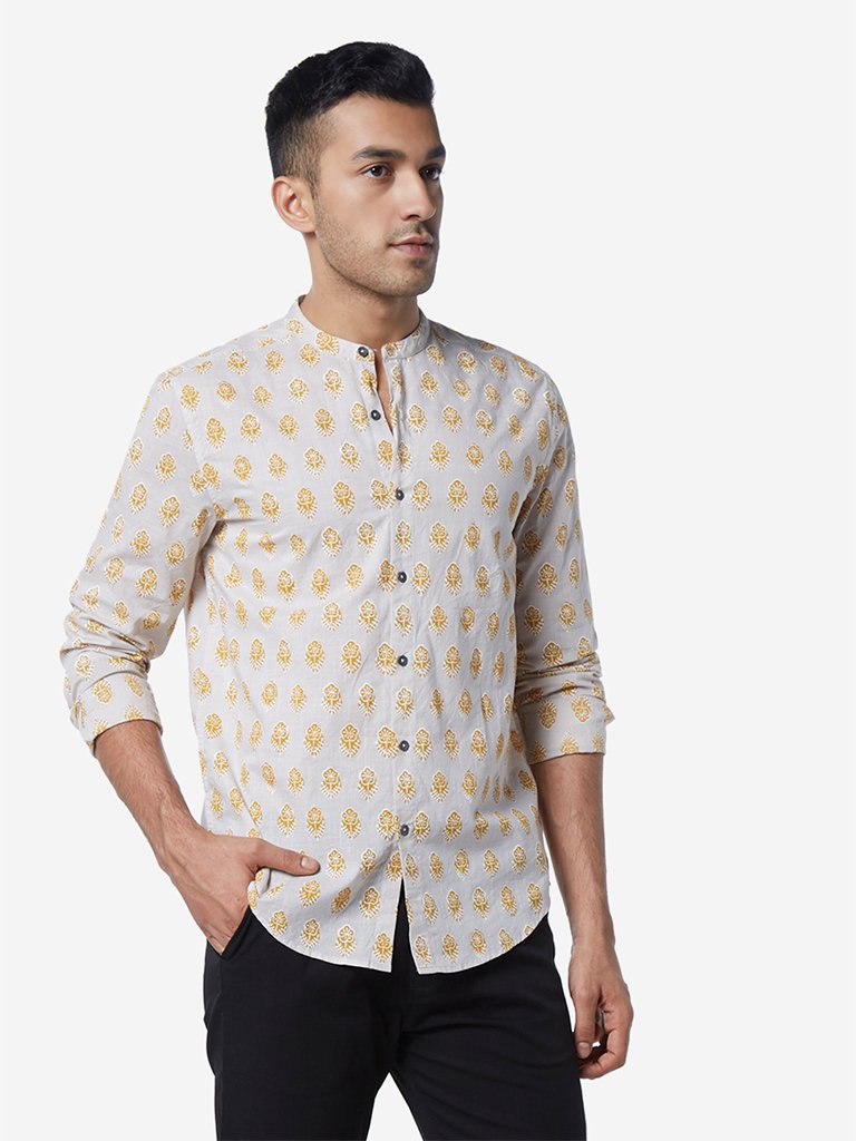 ETA Off White Geometrical Resort Fit Shirt